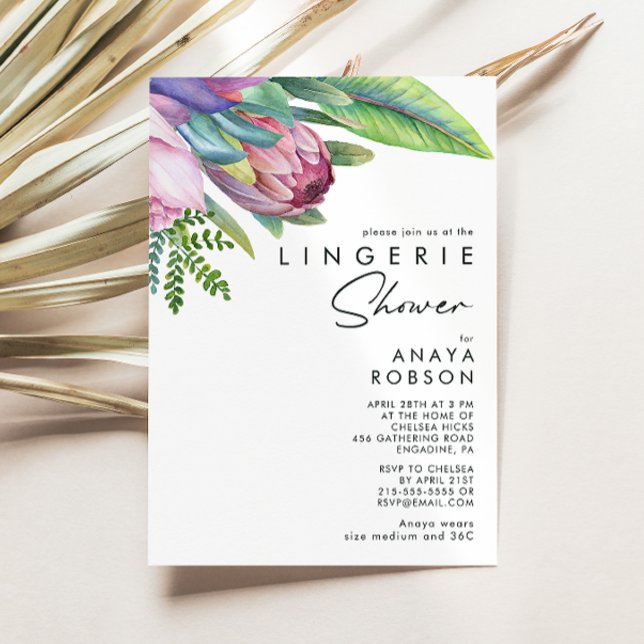 Colourful Tropical Floral Lingerie Shower Invitation (Creator Uploaded)