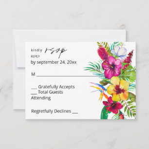 Colourful Tropical Floral no Meal RSVP