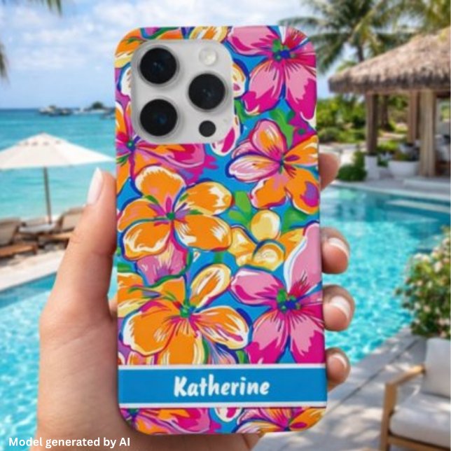 Colourful Tropical Floral Pattern iPhone Case (Creator Uploaded)