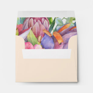 Colourful Tropical Floral Peach Self Addressed RSV Envelope