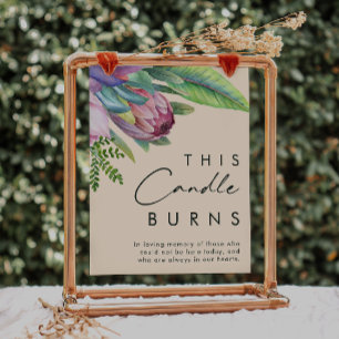 Colourful Tropical Floral Peach This Candle Burn Poster