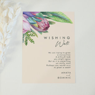 Colourful Tropical Floral   Peach Wishing Well Enclosure Card