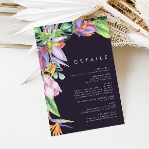 Colourful Tropical Floral   Purple Details Enclosure Card
