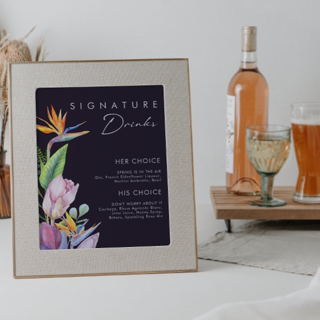 Colourful Tropical Floral | Purple Signature Drink Poster (Creator Uploaded)