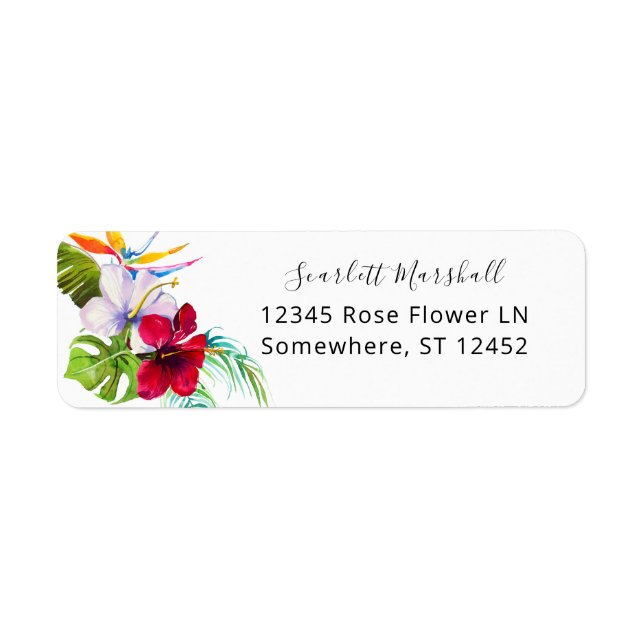 Colourful Tropical Floral Return Address Label 2 (Front)