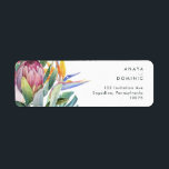 Colourful Tropical Floral | Return Address Return Address Label<br><div class="desc">This colourful tropical floral | return address label is perfect for your modern boho destination, green, purple, peach wedding. Design features an elegant bouquet of classic beach watercolor greenery and flowers that may include sage green eucalyptus, mauve and red protea, blush pink hibiscus, orange and blue bird of paradise, and...</div>