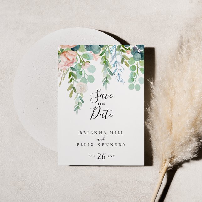 Colourful Tropical Floral Save the Date Postcard (Creator Uploaded)