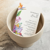 Colourful Tropical Floral | Schedule of Events