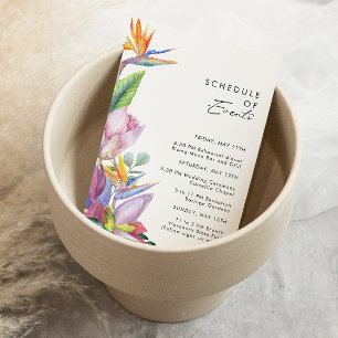 Colourful Tropical Floral   Schedule of Events Enclosure Card