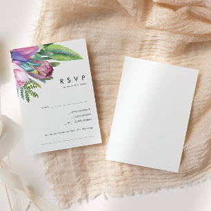 Colourful Tropical Floral   Song Request RSVP Card