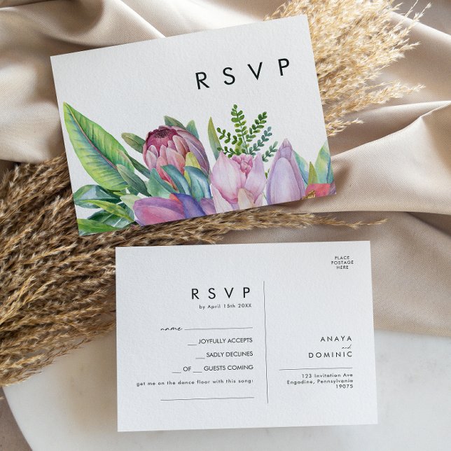 Colourful Tropical Floral | Song Request RSVP Postcard (Creator Uploaded)