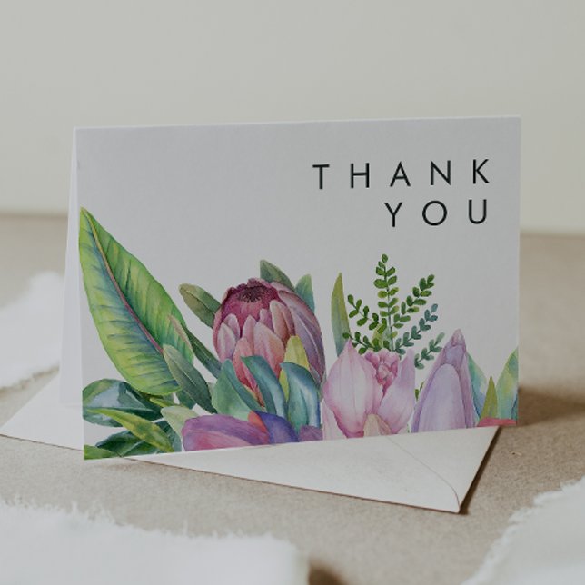 Colourful Tropical Floral | Thank You Card (Creator Uploaded)
