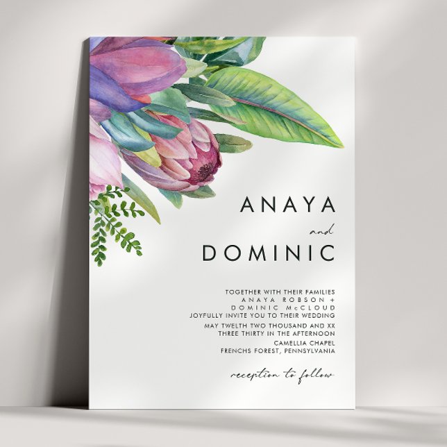 Colourful Tropical Floral | Traditional Wedding Invitation (Creator Uploaded)