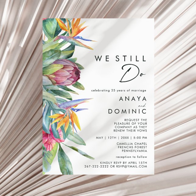 Colourful Tropical Floral We Still Do Renewal Invitation (Creator Uploaded)