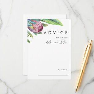 Colourful Tropical Floral Wedding Advice Card