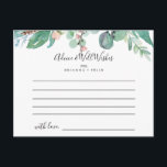 Colourful Tropical Floral Wedding Advice Card<br><div class="desc">This colourful tropical floral wedding advice card is perfect for a destination wedding. The design features illustrated white, yellow, pink, blush flowers with beautifully watercolor green leaves, inspiring elegance. These cards are perfect for a wedding, bridal shower, baby shower, graduation party & more. Personalise the cards with the names of...</div>