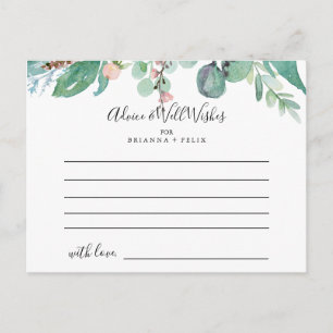 Colourful Tropical Floral Wedding Advice Card