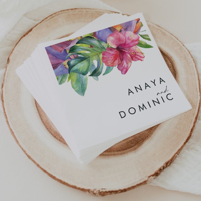 Colourful Tropical Floral | Wedding Napkins (Creator Uploaded)