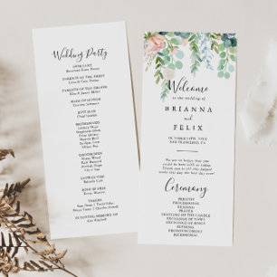 Colourful Tropical Floral Wedding Program