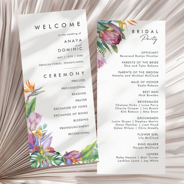 Colourful Tropical Floral | Wedding Program (Creator Uploaded)