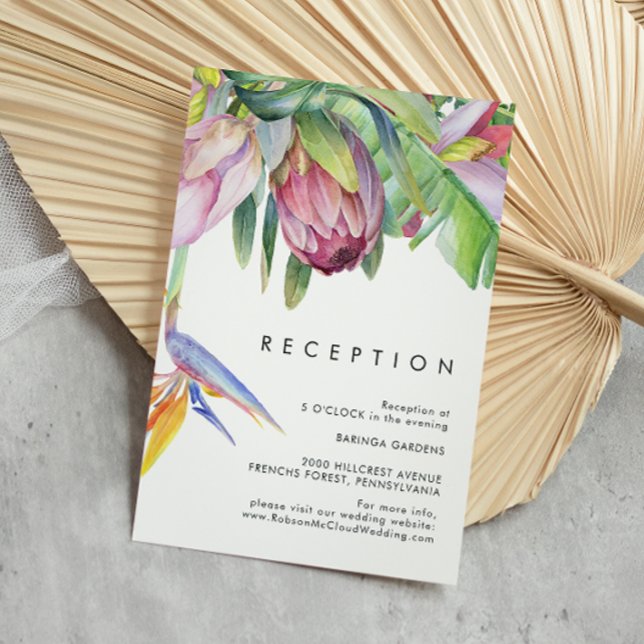 Colourful Tropical Floral | Wedding Reception Card (Creator Uploaded)