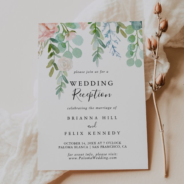 Colourful Tropical Floral Wedding Reception Invitation (Creator Uploaded)