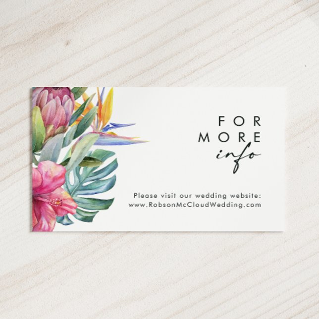 Colourful Tropical Floral | Wedding Website Enclosure Card (Creator Uploaded)