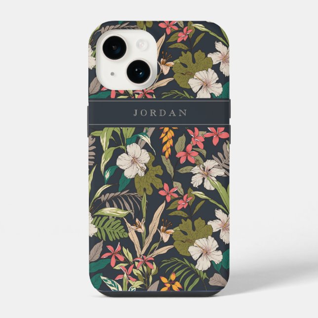 Colourful Tropical Flower Pattern iPhone Case (Back)