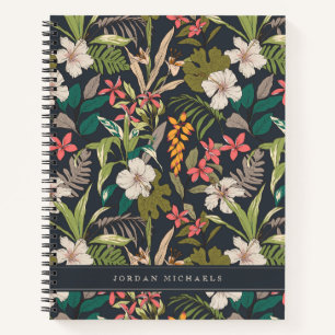 Colourful Tropical Flower Pattern Notebook