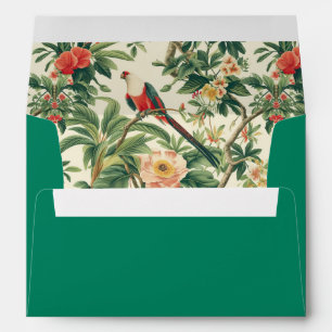 Colourful Tropical Flowers Birds Envelope