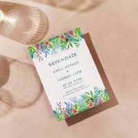 Colourful Tropical Flowers Border