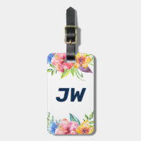 Colourful Tropical Flowers Border