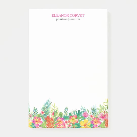 Colourful Tropical Flowers Border Post-it Notes