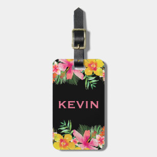 Colourful Tropical Flowers Bouquet Luggage Tag