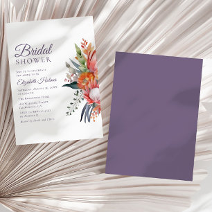 Colourful Tropical Flowers Bridal Shower Invitation
