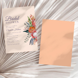 Colourful Tropical Flowers Bridal Shower  Invitation