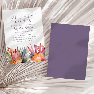 Colourful Tropical Flowers Bridal Shower Invitation