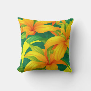 Colourful Tropical Flowers Cushion