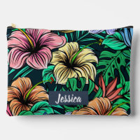 Colourful Tropical Flowers Modern Personalised