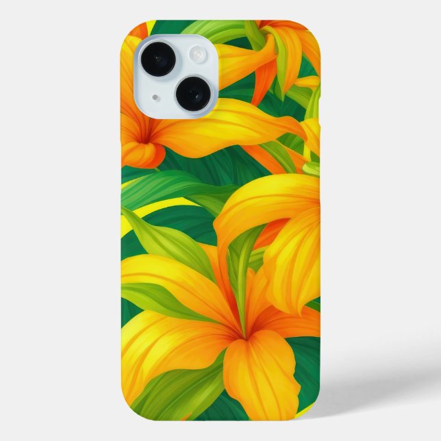 Colourful Tropical Flowers Phone Case (Back)