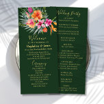 Colourful Tropical Flowers Pink Orange Wedding Program<br><div class="desc">This colourful tropical wedding design is perfect for couples who are planning a summer,  beach or destination wedding. Program features a beautiful and vibrant watercolor design with tropical flowers in shades of pink and orange,  reminiscent of a gorgeous island paradise.</div>