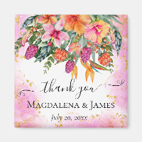 Colourful Tropical Flowers Thank you Wedding Favou