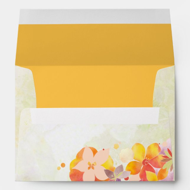 Colourful Tropical Flowers Wedding Envelopes (Back (Bottom))
