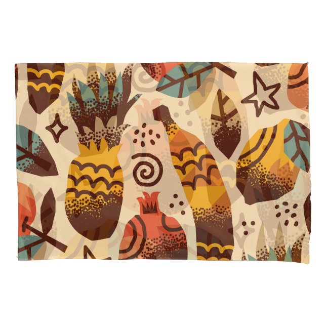 Colourful Tropical Fruit Mix Pattern Pillowcase (Front)