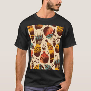 Colourful Tropical Fruit Mix Pattern T-Shirt
