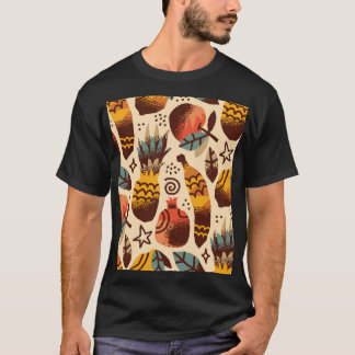 Colourful Tropical Fruit Mix Pattern T-Shirt