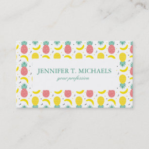 Colourful Tropical Fruit Pattern Business Card