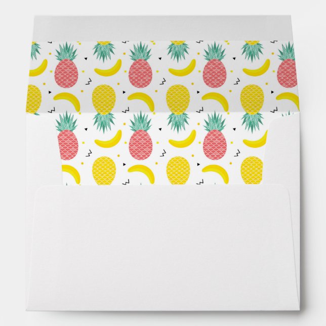 Colourful Tropical Fruit Pattern Envelope (Back (Bottom))