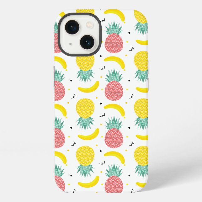 Colourful Tropical Fruit Pattern iPhone Case (Back)