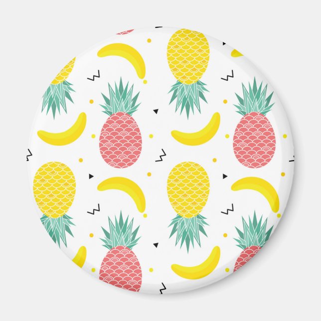 Colourful Tropical Fruit Pattern Magnet (Front)